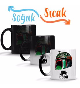 Boba Fett Full Metal Boba Sihirli Kupa Bardak Porselen