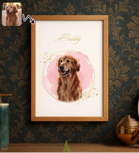 BK Gift Kişiye Özel Evcil Hayvan Karikatürlü Ahşap Çerçeveli Tablo-4 40x25cm, Sevgiliye Hediye, Eşe Hediye, Arkadaşa Hediye