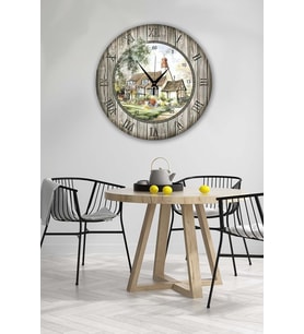 Bilge Retro Tasarımlı Duvar Saati 35 X 35 Cm (Baskılı)