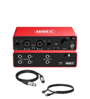 Midex GLX-900 PRO Üst Segment Usb Stüdyo Ses Kartı 4 Giriş 4 Çıkış 24bit/192kHz