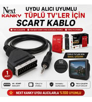 Next Kanky Uyumlu AV SCART Kablo – Tüplü TV Uydu Alıcısı Bağlantı Kablosu, 3.5 mm AV Jack SCART Dönüştürücü