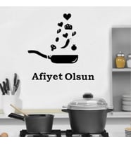 LEYLASER Siyah Dekoratif Tava Mutfak Süsü (Afiyet Olsun)