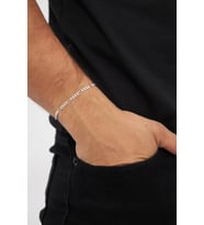 4mm Figaro 925 Ayar Gümüş Erkek Zincir Bileklik Veb-5021