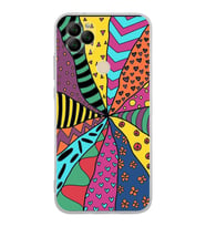 PrintiFy General Mobile GM 22 ile Uyumlu 1mm Slim Fit Retro Renkler 4 Baskılı Şeffaf  Kılıf