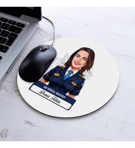 Kişiye Özel Hediye Karikatürlü En Güzel Hostes Mousepad