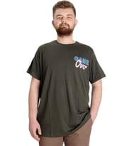 Mode XL Büyük Beden Erkek T-shirt GAME OVER 23130 Haki