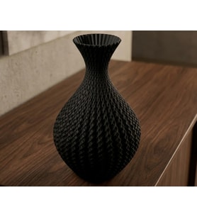 Geometrik Dokulu Dekoratif Vazo  3D Baskı Premium Modern Çiçeklik