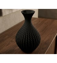 Geometrik Dokulu Dekoratif Vazo  3D Baskı Premium Modern Çiçeklik