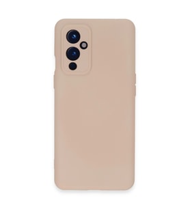 One Plus 9 Kılıf Nano İçi Kadife Silikon - Pudra