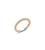 Gümüş ayarlamalı  renkli dorica toplu yüzük SGTL10116 (Rose)