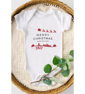 Merry Christmas 2022 Baskılı Bebek Body & Zıbın