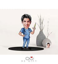 BK Gift Kişiye Özel Erkek Doktor Karikatürlü Ahşap Biblo-3