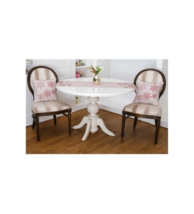 Kartanesi Baskılı Kumaş Beje Kırmızı Runner Kırlent Seti 3 Parça 135X50 Cm 1375
