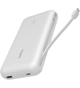 Belkin Taşınabilir Şarj Cihazı, 20K Entegre Kablolu Taşınabilir Güç Kaynağı, 30 W Güç İletimli Hızlı (Çok Renkli)