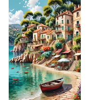Nova Puzzle 1000 Parça Huzurlu Bir Sahil Kasabası Puzzle - Deniz Manzarası