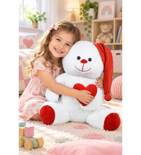 Pandamke 80 cm Yastıklı Uyku Arkadaşı Peluş Ayıcık (Kırmızı)