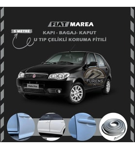 Fiat Palio Oto Araç Kapı Koruma Fitili 5metre Parlak Gri Renk