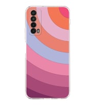 PrintiFy Huawei Psmart 2021 Uyumlu Kamera Korumalı Renk Cümbüşü F Tasarımlı Şeffaf Silikon Kılıf