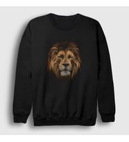 Presmono Unisex Siyah Fearless Lion Aslan Sweatshirt 305658tt