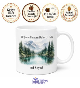 Düzce Doğa Kaçamağı Temalı Kupa Bardak Hediye Özel Tasarım Porselen Mug