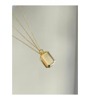 925 Ayar Gümüş Düz Plaka Kolye (Gold)