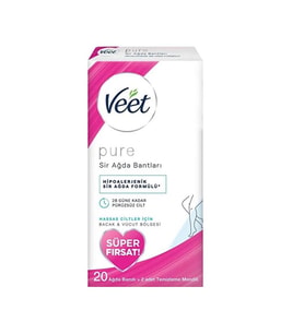 Veet Pure Ağda Bandı Vücut Hassas Ciltler 20 Li Yeni