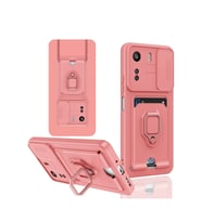 Redmi 13C Kılıf Zuma Kartvizitli Yüzüklü Silikon - Pembe