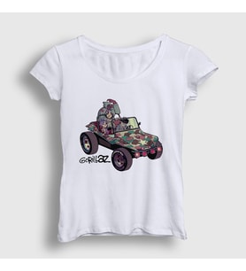 Presmono Kadın Beyaz Geep Gorillaz T-Shirt 402568tt (Beyaz)