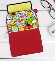 BK Gift Pop Art Tasarımlı Taşınabilir Koruyucu Tablet Kılıfı & Organizer Çanta - Kırmızı-3