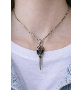 Raven Beak – Kuş Figürlü Eskitme Gümüş Renk Unisex Kolye