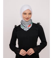Filistin Bayrak Çizgili Filistin Şal Kefiye Küçük Filistin Bayraklı Fular Saçaksızlı Unisex S100013