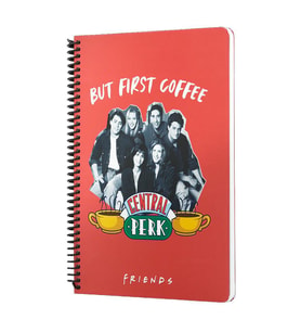 Mabbels Spiralli Defter Friends Central Perk But First Coffee Kırmızı 80 YP 17x24 DFT-388456