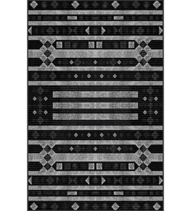 Eliana Home Baskılı, Yıkanabilir Kaymaz Taban Salon Halısı LNA0106-SD1117 100x150 cm (Siyah)