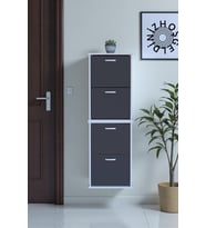 Eliusta Slim 4 Düşer Kapaklı 52 cm Antrasit Asma Ayakkabılık Kapı Önü/Antre 52x156x26 cm Ayakkabılık