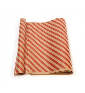 Kırmızı Çizgi Baskılı 40Gr İthal Şamua Kraft Ambalaj Kağıdı 70x100CM