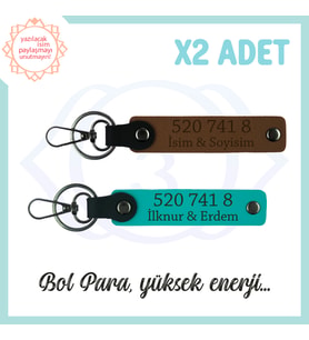 Açık Kahve-Koyu Turkuaz, Kişisel Enerji Denge Getiren Sevdiğin İsme Özel 520 741 8  2'li Anahtarlık (Çok Renkli)