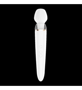 Satisfyer Double Wand-er Connect White App Kontrollü Ekstra Başlıklı Güçlü Titreşimli Masaj Aleti
