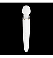 Satisfyer Double Wand-er Connect White App Kontrollü Ekstra Başlıklı Güçlü Titreşimli Masaj Aleti