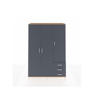 Hyperion Gardrop 6 Raflı 3 Çekmeceli Tek Askılı 132x44x195 Çam-Antrasit