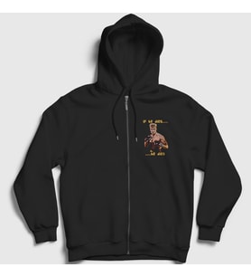 Presmono Unisex Siyah Dies ivan Drago Film Rocky Fermuarlı Kapüşonlu Sweatshirt 249650tt