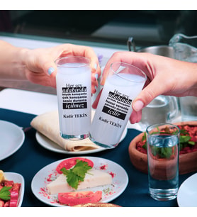 Kişiye Özel İsim Yazılı 2’li Rakı Bardağı Seti – Cam Rakı Kadehi