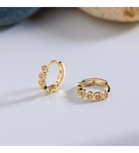 14 Ayar Altın Modern Halka Küpe 1,20 gr