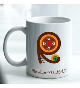 Kişiye Özel İsim ve Fotoğraf Baskılı R Harfli Kupa Bardak No:009