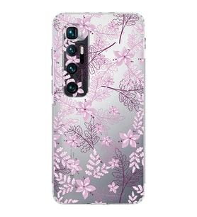 Xiaomi  Mi 10 Ultra  Kamera Korumalı Kapak Floral Pudra Tasarımlı Şeffaf  Kılıf