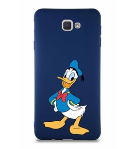 Samsung Galaxy J7 Prime 2 Soft Premier Kapak Donald Duck-C Tasarımlı Silikon Kılıf - Lacivert (Şeffaf)