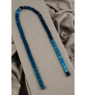 Hematit Doğal Taş Parlak Mavi Kare Kesim 8x8x3mm Dizi [AA]