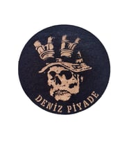 Deniz Piyade Deri PEÇ  -Arma - Leather Patch (Bej)