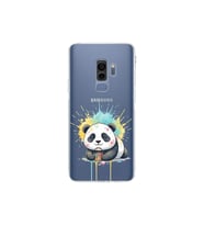 Samsung Galaxy S9 Plus ile Uyumlu Splash Panda Tasarımlı Şeffaf Silikon Kılıf