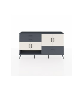Arges Konsol 3 Raflı 3 Çekmeceli 4 Kapaklı 176x30x99 Antrasit-Aytaşı/Antrasit