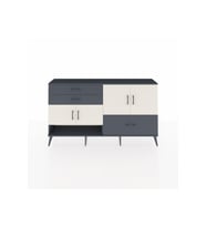 Arges Konsol 3 Raflı 3 Çekmeceli 4 Kapaklı 176x30x99 Antrasit-Aytaşı/Antrasit
